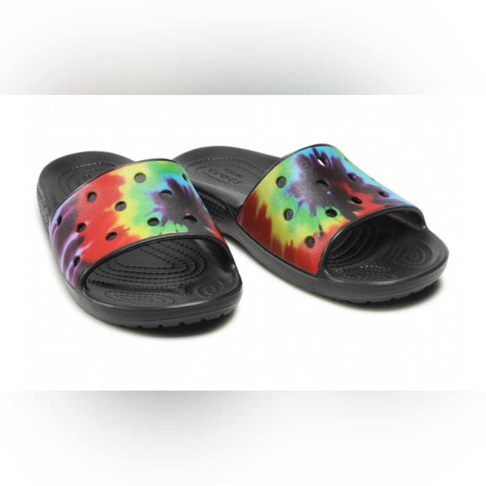 NWT Crocs Little Kids Classic Slide Tie-Dye Unisex Sandals